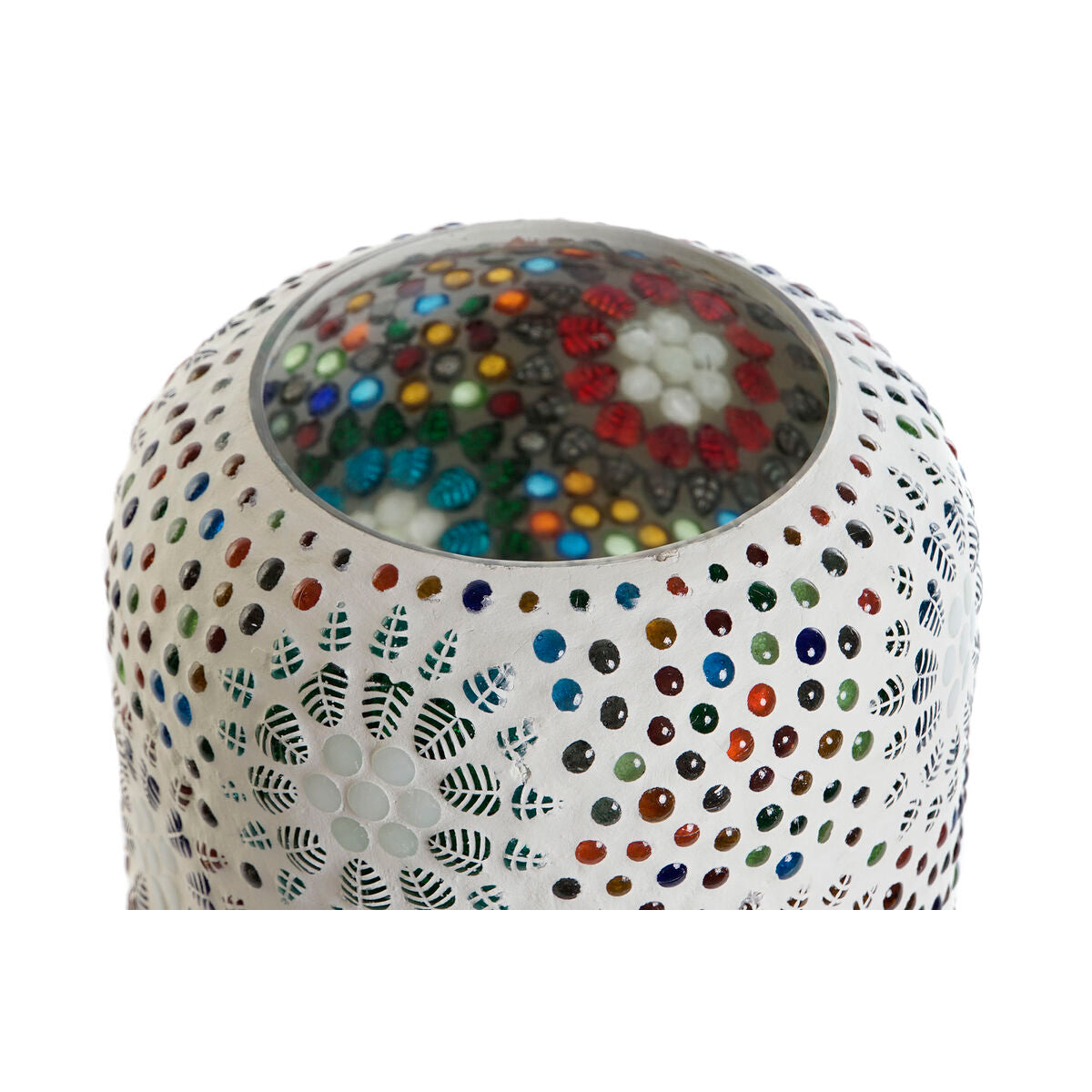 Lampe de bureau DKD Home Decor Blanc Multicouleur Aluminium Verre 40 W 220 V 15 x 15 x 18 cm