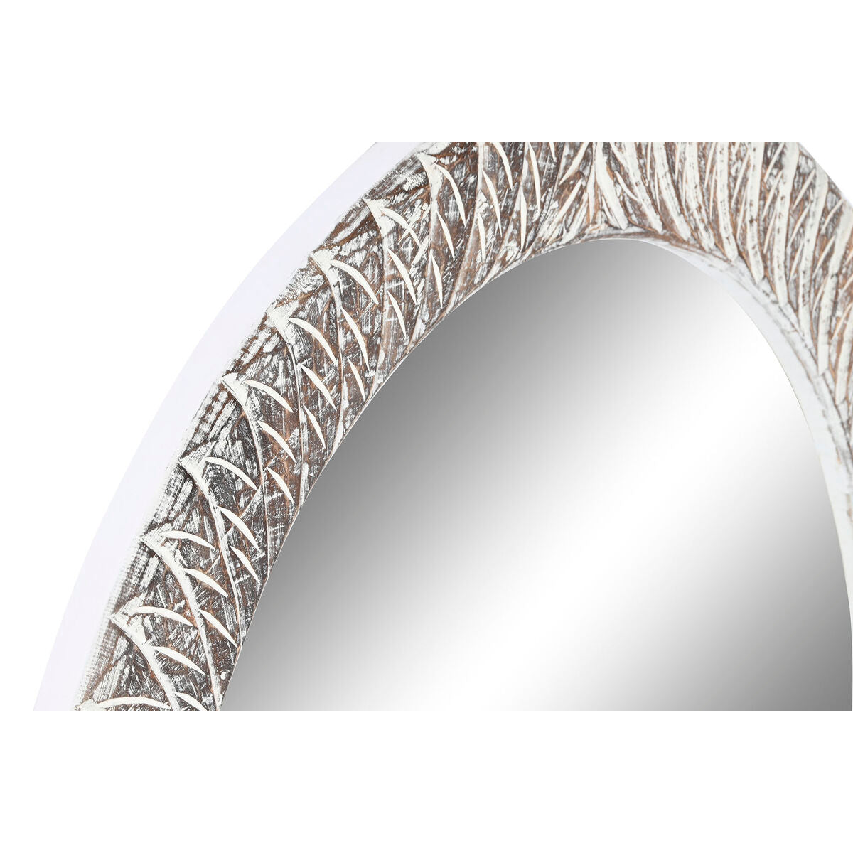 Miroir mural Home ESPRIT Blanc Marron Décapé Taillé 75 x 4 x 90 cm