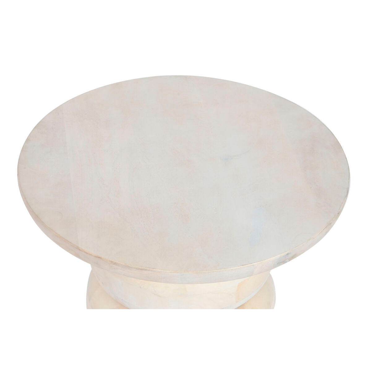 Table d'appoint Home ESPRIT Blanc Bois de manguier Bois MDF 50 x 50 x 33 cm