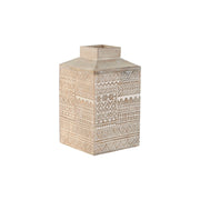 Vase Home ESPRIT Blanc Naturel Bois de manguier Colonial 18 x 18 x 30,5 cm