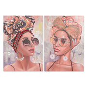 Toile Home ESPRIT Toile Bois MDF 70 x 3 x 100 cm