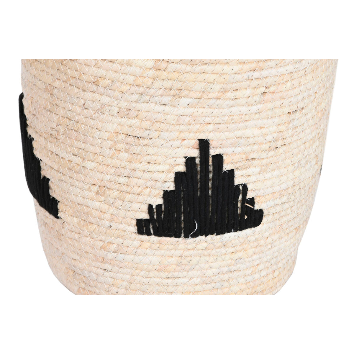 Lot de paniers Home ESPRIT Noir Gris Naturel Herbier marin Boho 33 x 33 x 40 cm 3 Pièces (2 Unités)