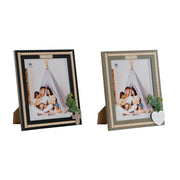 Cadre photo Home ESPRIT Noir Vert Naturel Verre Bois MDF Scandinave 26,5 x 2 x 31,5 cm (2 Unités)