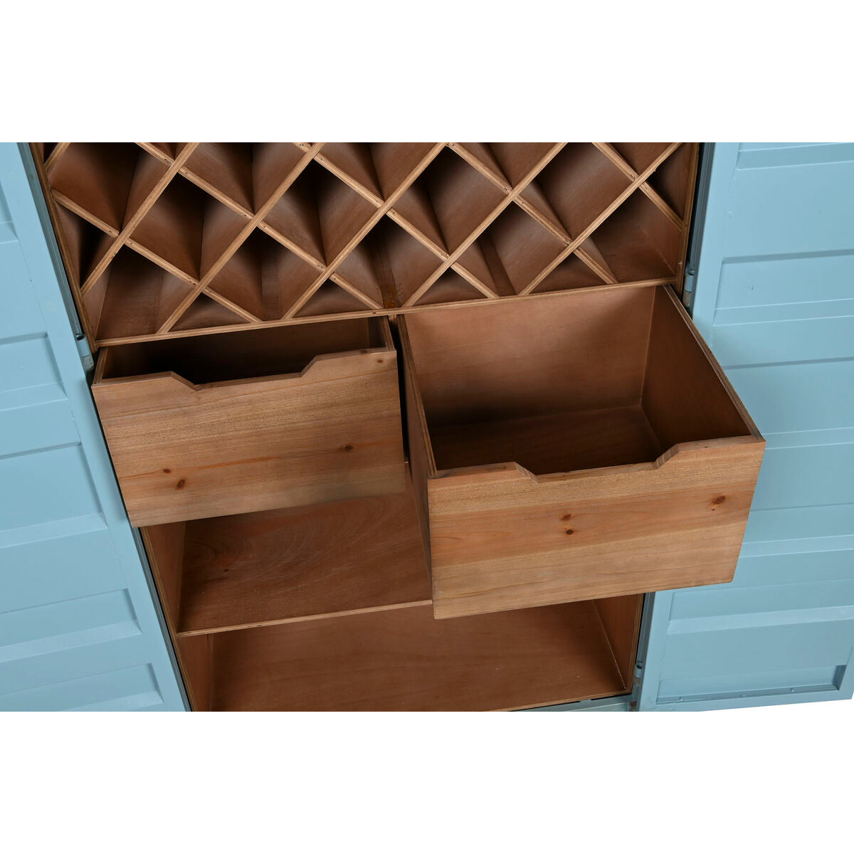 Range Bouteilles Home ESPRIT Turquoise Métal Bois MDF 76,5 x 39,5 x 157,5 cm