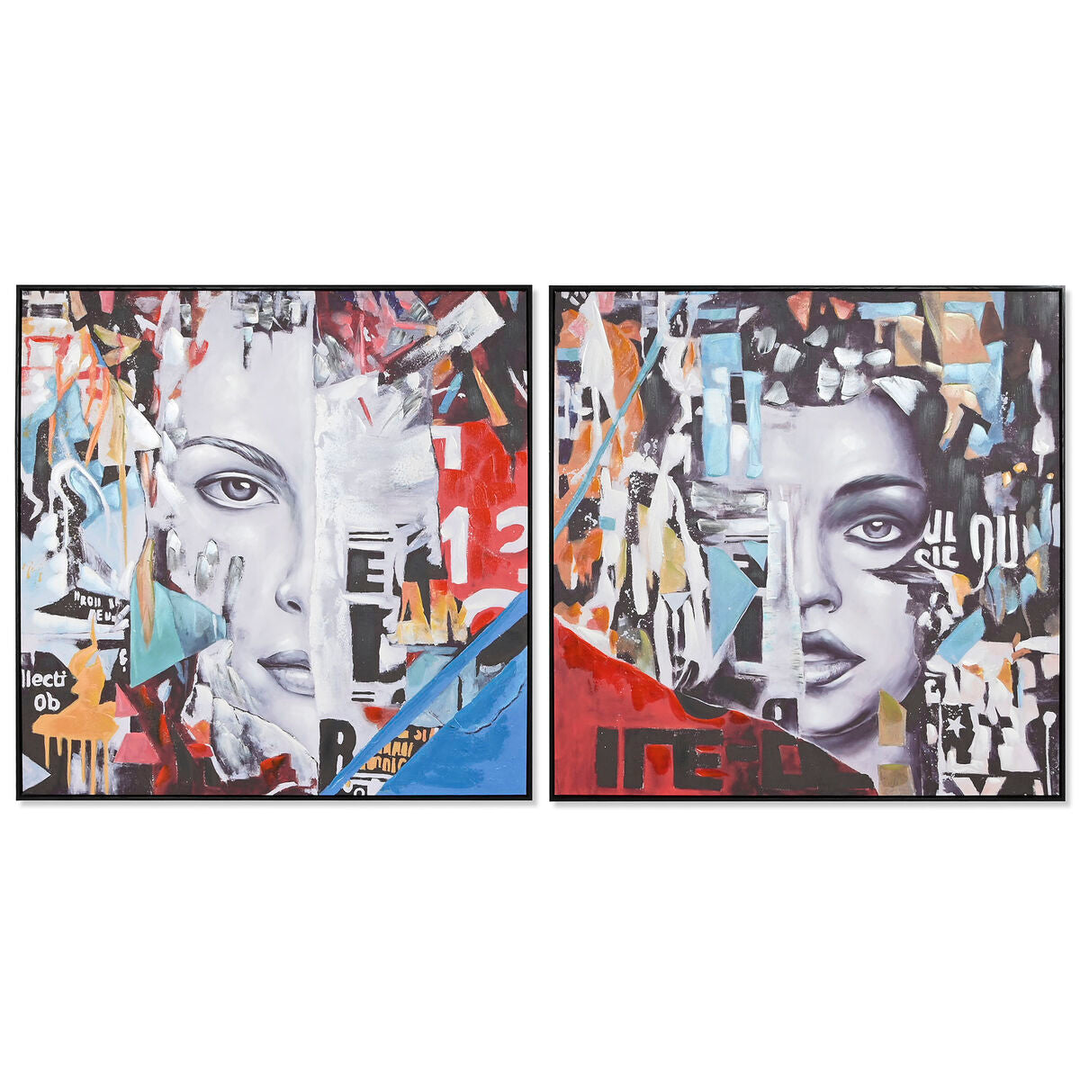 Toile Home ESPRIT polystyrène Toile 100 x 3,5 x 100 cm