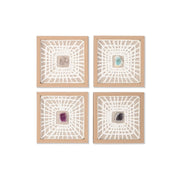 Jeu de 4 tableaux Home ESPRIT Papier Verre 22 x 2 x 22 cm