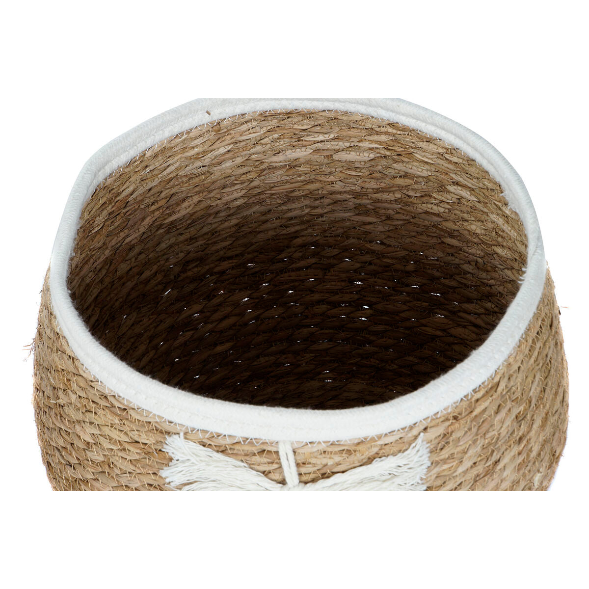 Panier décoratif Home ESPRIT Crème Naturel Boho 33 x 33 x 27 cm (3 Pièces)