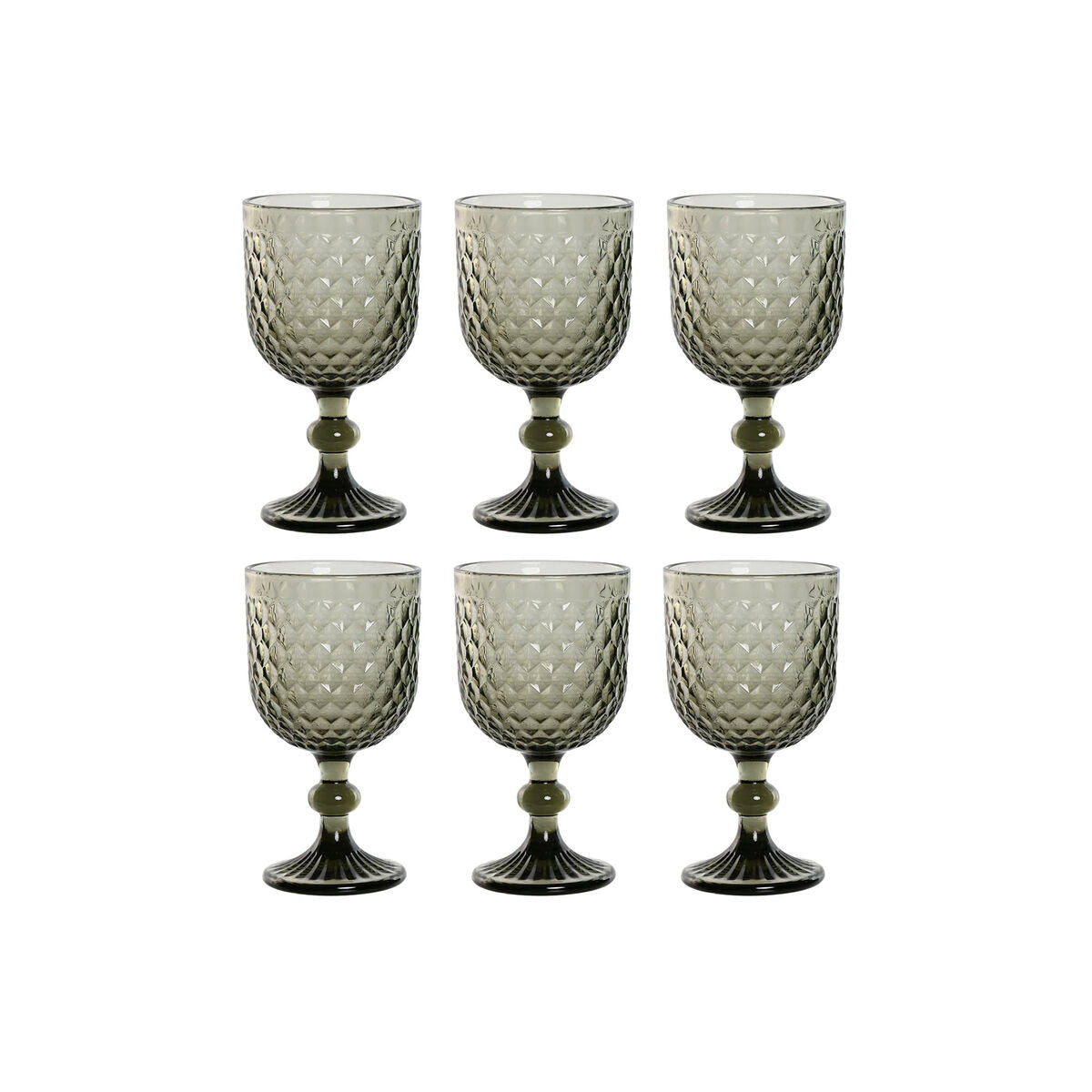Set de Verres Home ESPRIT Gris Verre 325 ml (6 Unités)