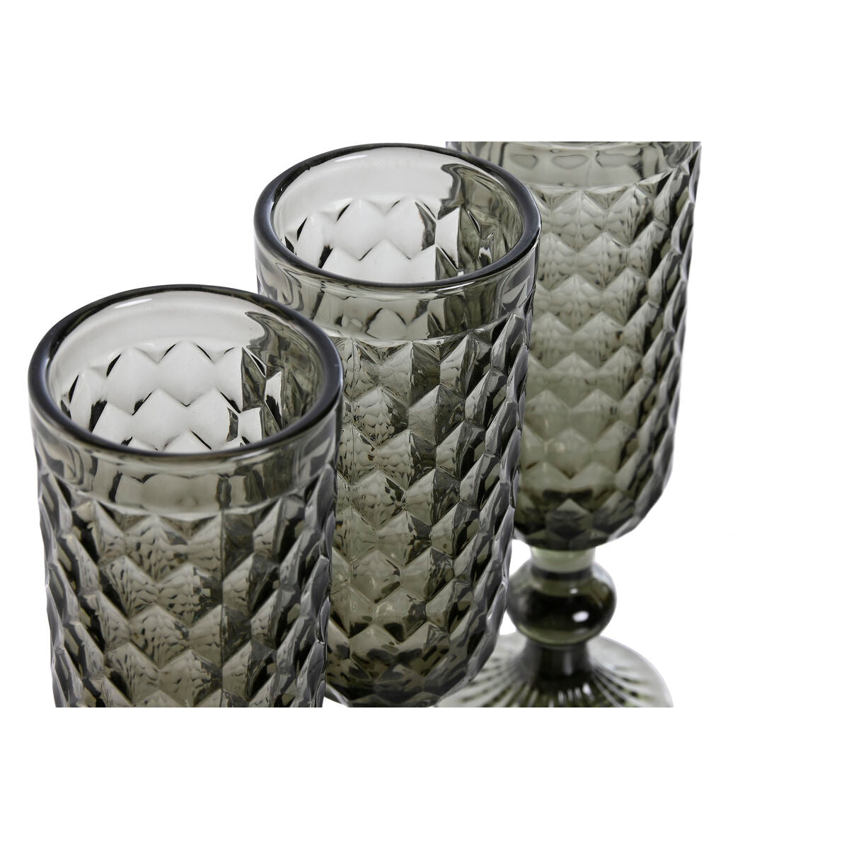 Set de Verres Home ESPRIT Gris Verre 150 ml (6 Unités)