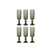 Set de Verres Home ESPRIT Gris Verre 150 ml (6 Unités)