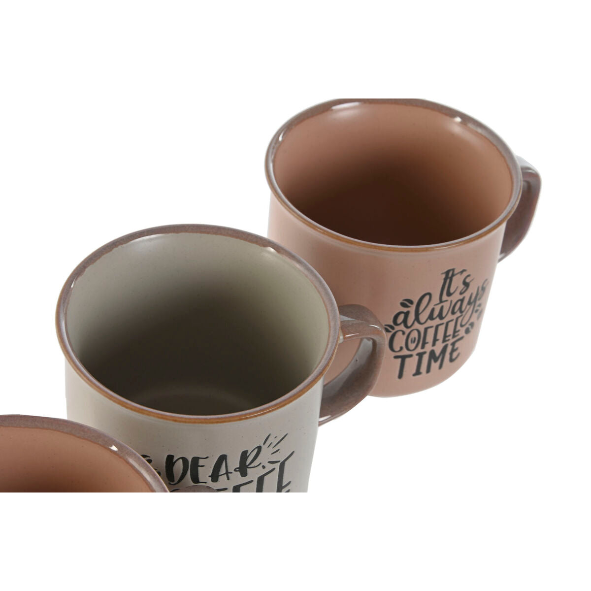 Ensemble de 4 mugs Home ESPRIT Bleu Rose Grès 285 ml 9 x 7 x 8 cm