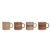 Ensemble de 4 mugs Home ESPRIT Marron Grès 285 ml 9 x 7 x 8 cm