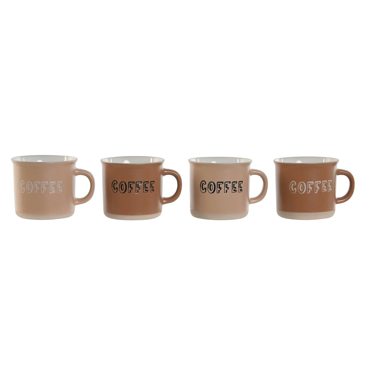 Ensemble de tasses à café Home ESPRIT Marron Grès 180 ml