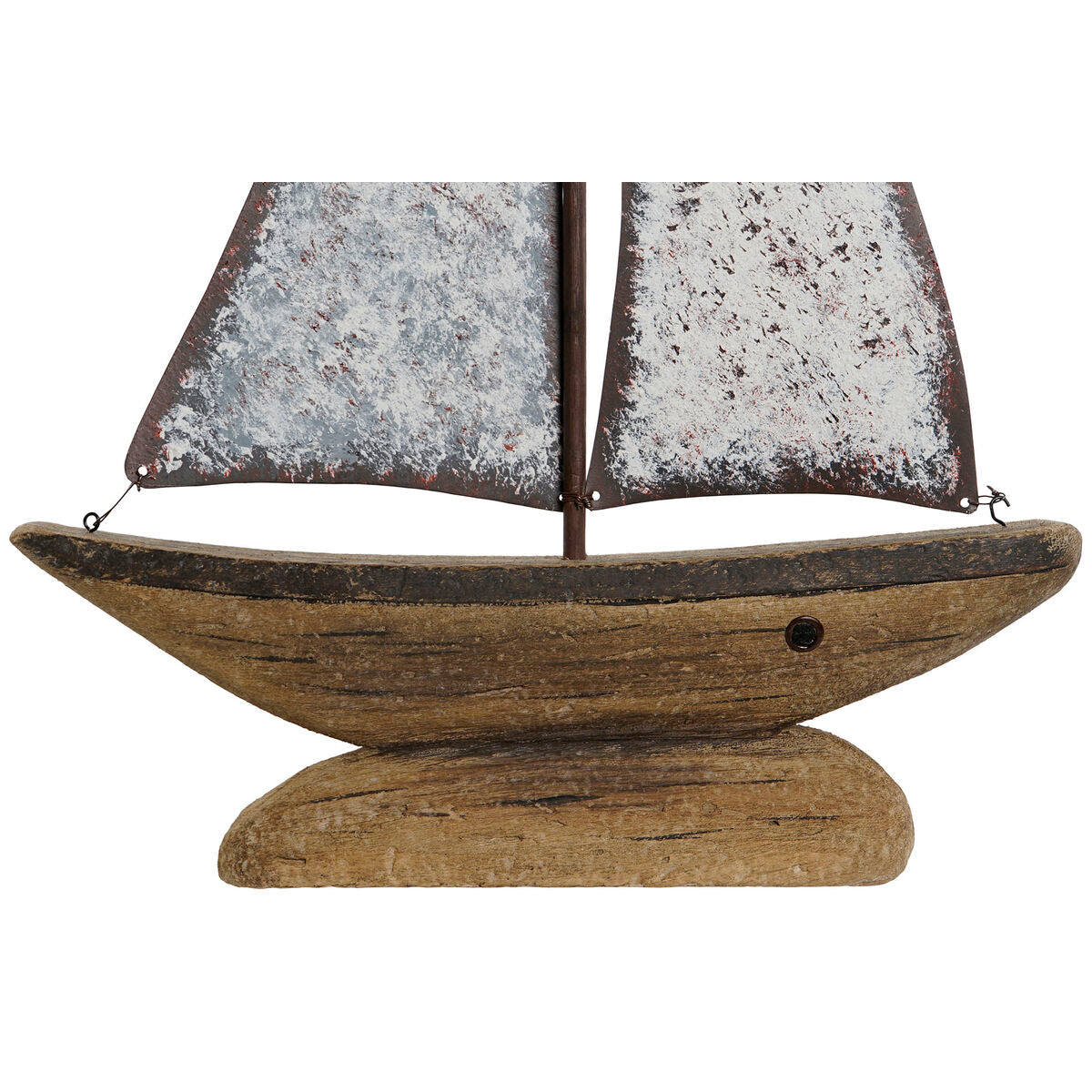 Figurine Décorative Home ESPRIT Blanc Naturel Voilier Finition vieillie 35,3 x 8 x 46,5 cm