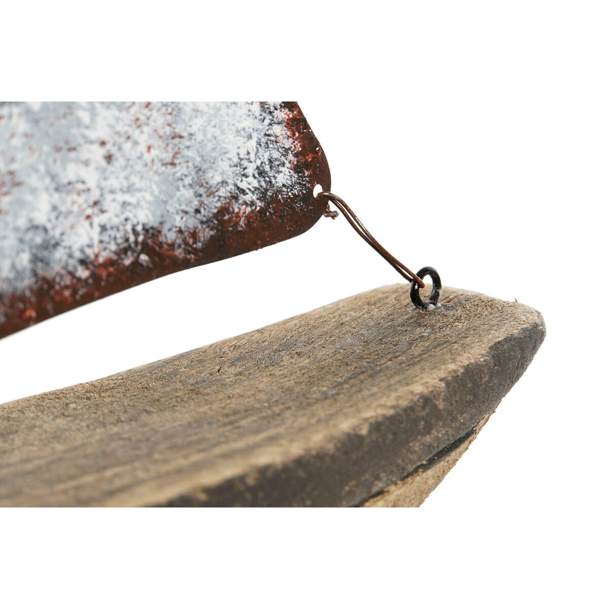 Figurine Décorative Home ESPRIT Blanc Naturel Voilier Finition vieillie 26 x 6 x 34 cm