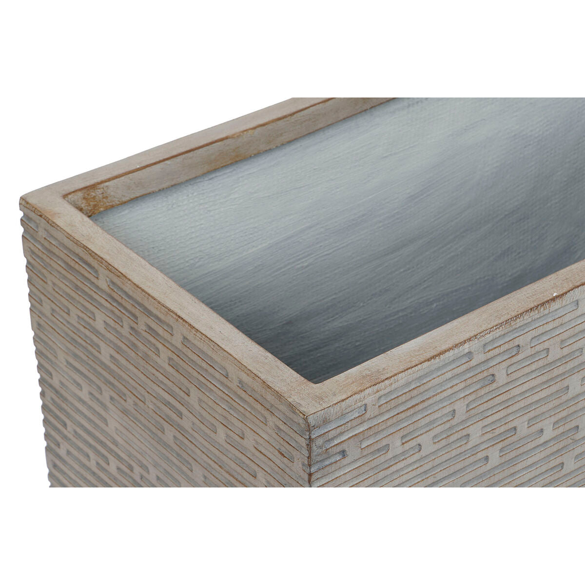 Jardinière Home ESPRIT Beige Fibre de Verre Magnésium 74,5 x 37,5 x 37,5 cm