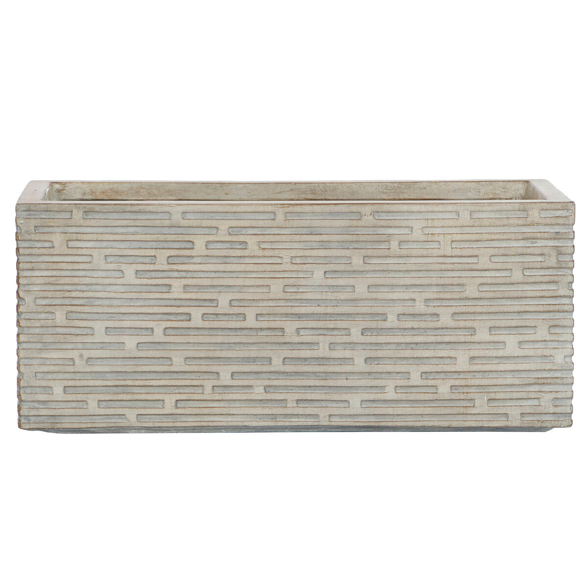 Jardinière Home ESPRIT Beige Fibre de Verre Magnésium 74,5 x 37,5 x 37,5 cm