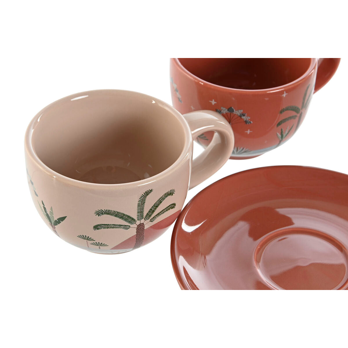 Ensemble de tasses à café Home ESPRIT Jaune Beige Terre cuite Lila Métal Dolomite 180 ml
