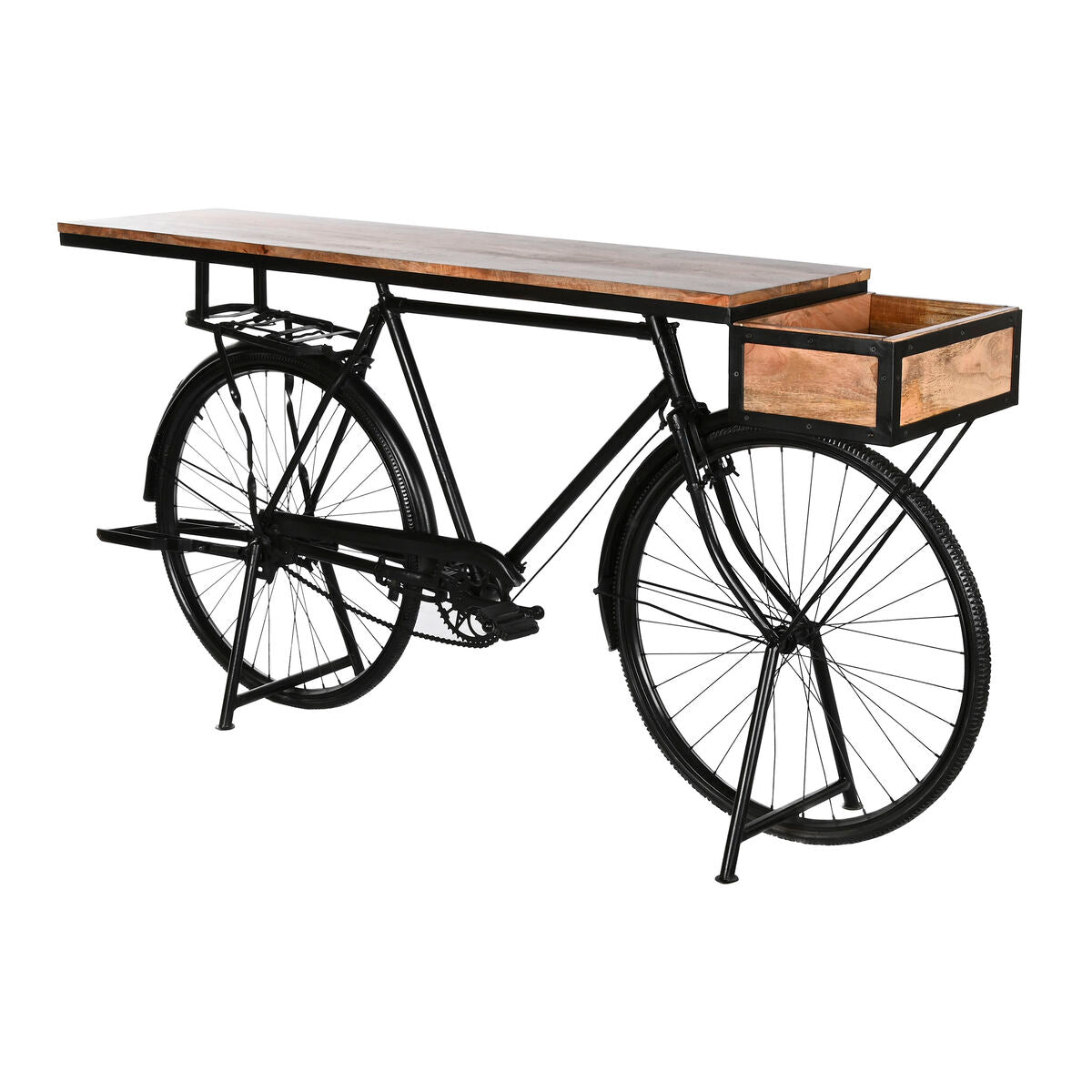 Console Home ESPRIT Jaune Marron Noir Fer Bois de manguier 195 x 40 x 91 cm