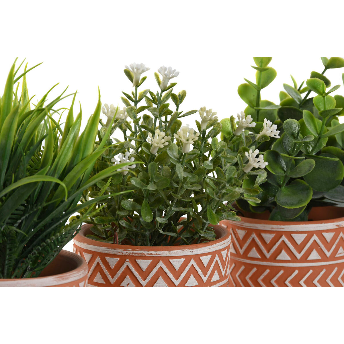 Plante décorative Home ESPRIT Polyéthylène Ciment 12 x 12 x 17 cm (3 Unités)