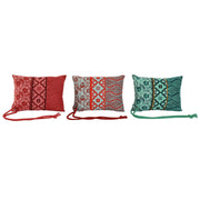 Coussin Home ESPRIT Rouge Vert Corail 30 x 10 x 20 cm (3 Unités)