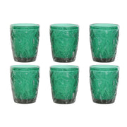 Set de Verres Home ESPRIT Vert Verre Avec relief 300 ml
