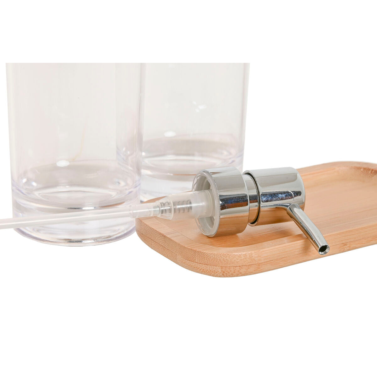 Ensemble de Bain Home ESPRIT Transparent Naturel Bambou Aluminium polystyrène 16 x 9 x 18 cm