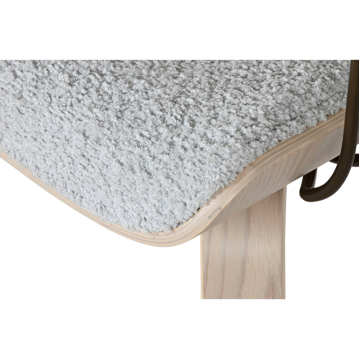 Chaise de Salle à Manger Home ESPRIT Gris Polyester Bois 51 x 55 x 76,5 cm