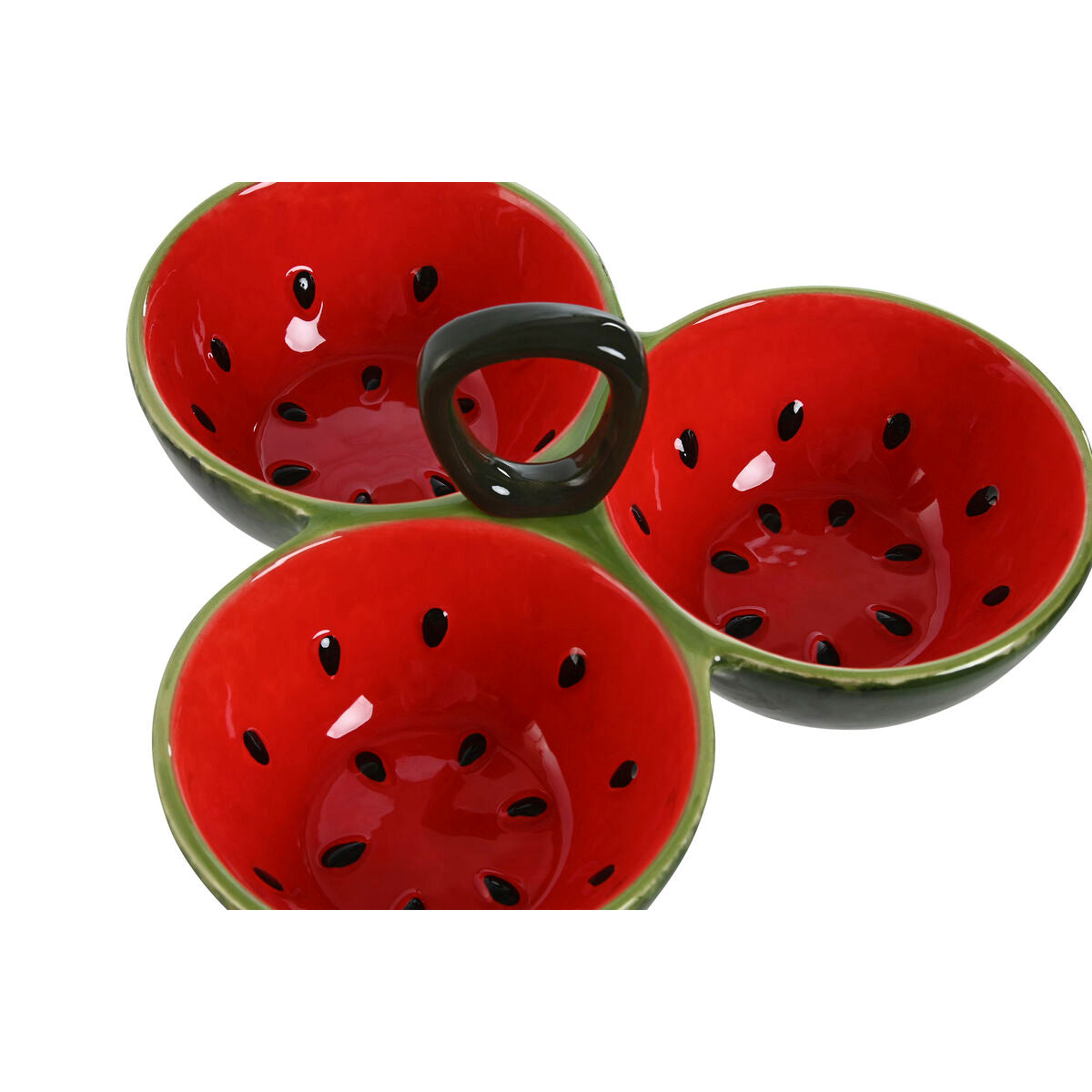 Bol pour Apéritifs Home ESPRIT Rouge Vert Grès Pastèque 23 x 22 x 10,5 cm