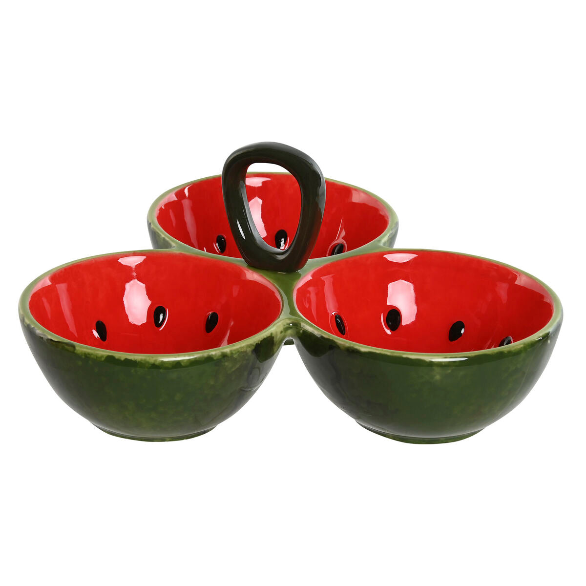 Bol pour Apéritifs Home ESPRIT Rouge Vert Grès Pastèque 23 x 22 x 10,5 cm