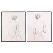 Toile Home ESPRIT Blanc Noir Gris Femme Moderne 82,3 x 4,5 x 102,3 cm 82,5 x 4,5 x 102,5 cm (2 Unités)