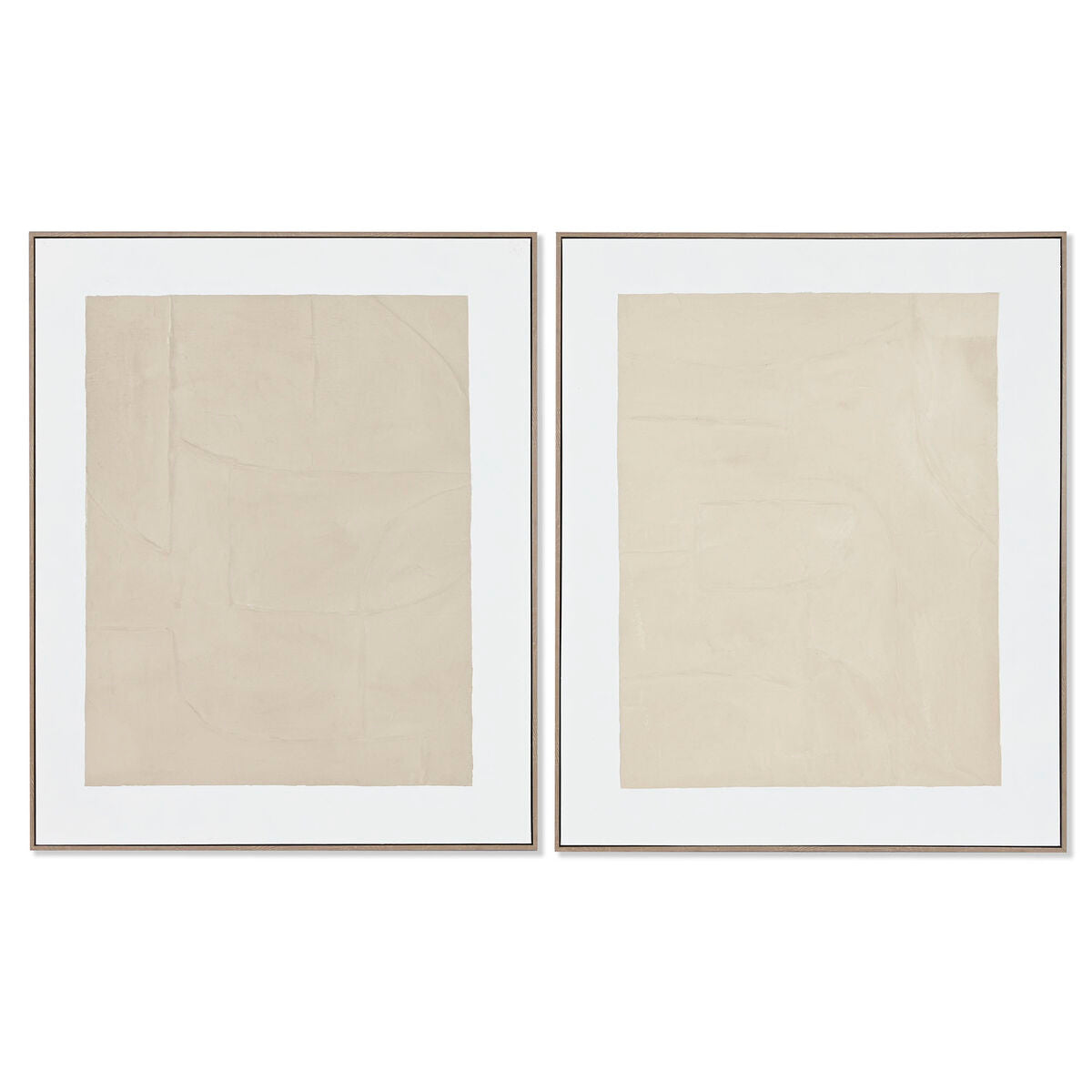 Toile Home ESPRIT Blanc Beige Abstrait Urbaine 82 x 4,5 x 102 cm 82,3 x 4,5 x 102,3 cm 82,5 x 4,5 x 102 cm (2 Unités)