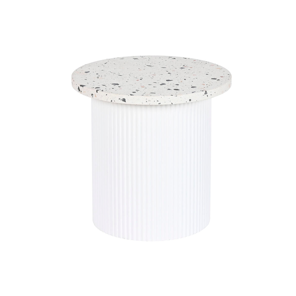 Table d'appoint Home ESPRIT Blanc Bois MDF Terrazzo 40 x 40 x 37,5 cm