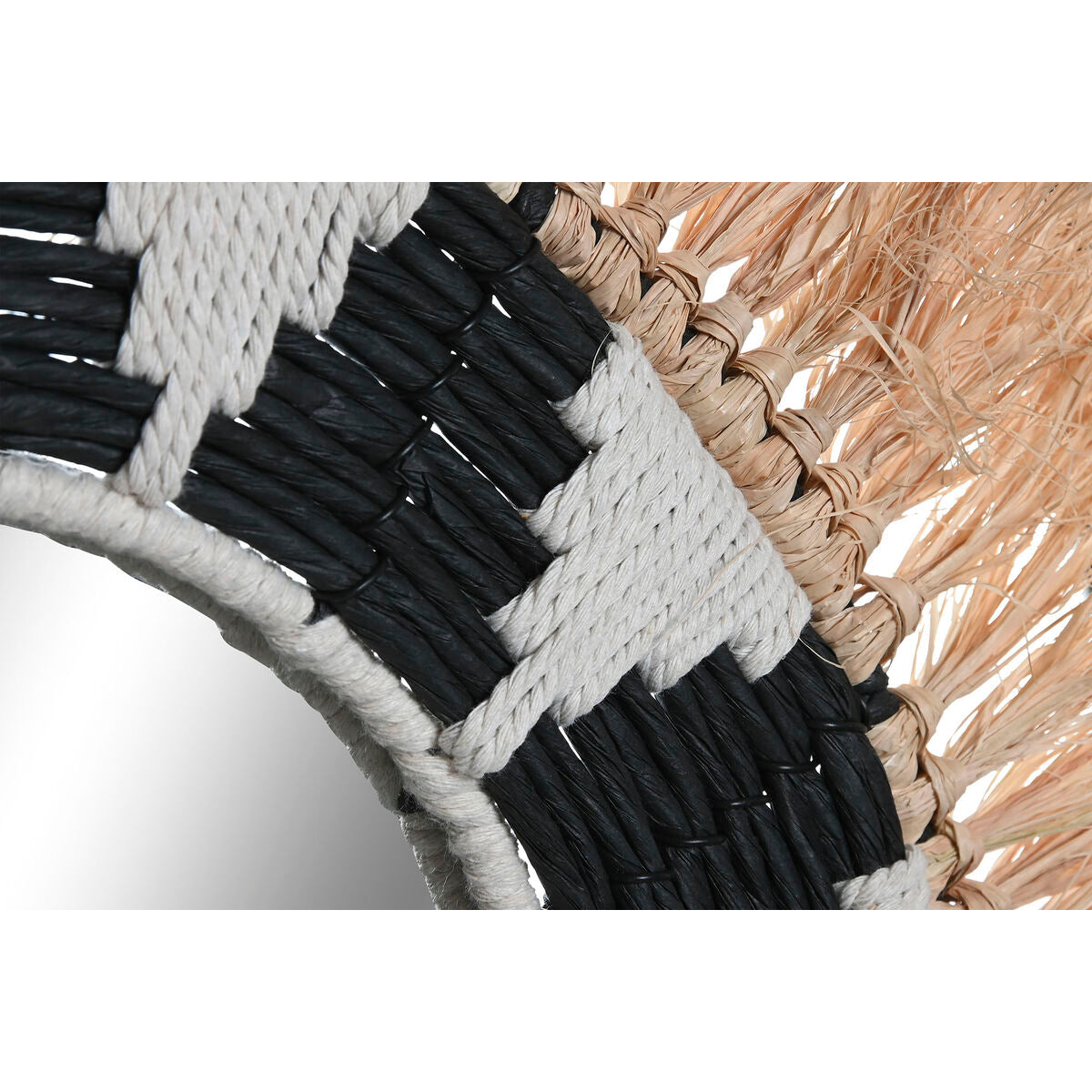 Miroir mural Home ESPRIT Blanc Noir Naturel Tropical 50 x 3 x 50 cm