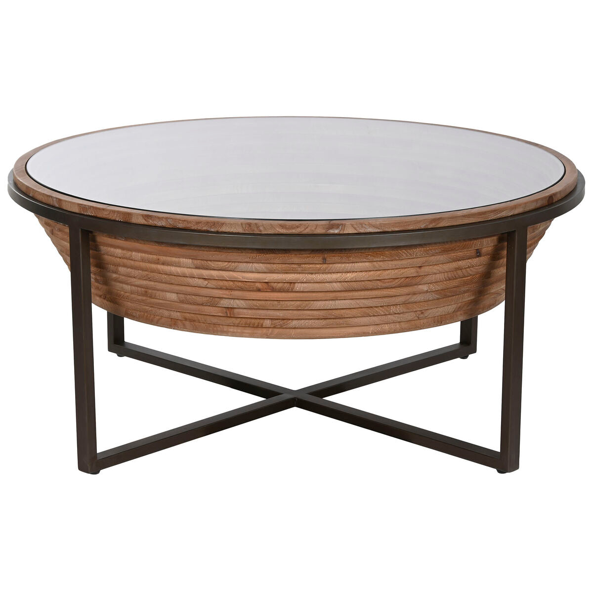 Table Basse Home ESPRIT Verre Bois d'épicéa 102 x 102 x 46 cm