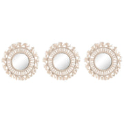 Ensemble de miroirs Home ESPRIT Blanc Boho 20 x 1 x 20 cm (3 Pièces)