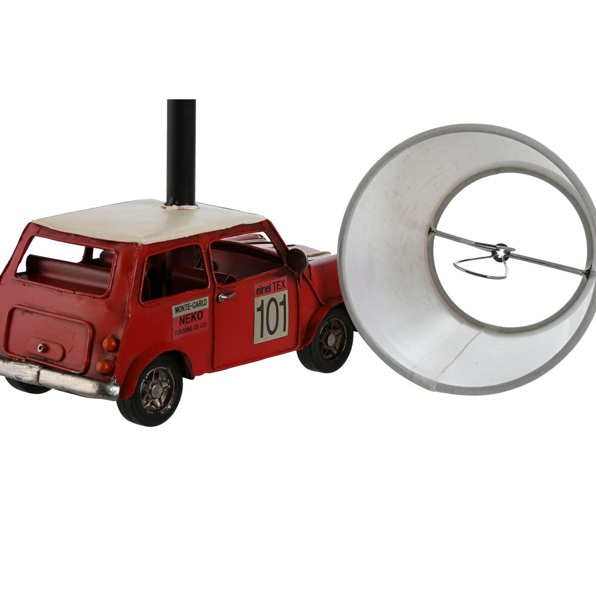 Lampe de bureau Home ESPRIT Blanc Rouge Lin Métal 20 x 14 x 27 cm