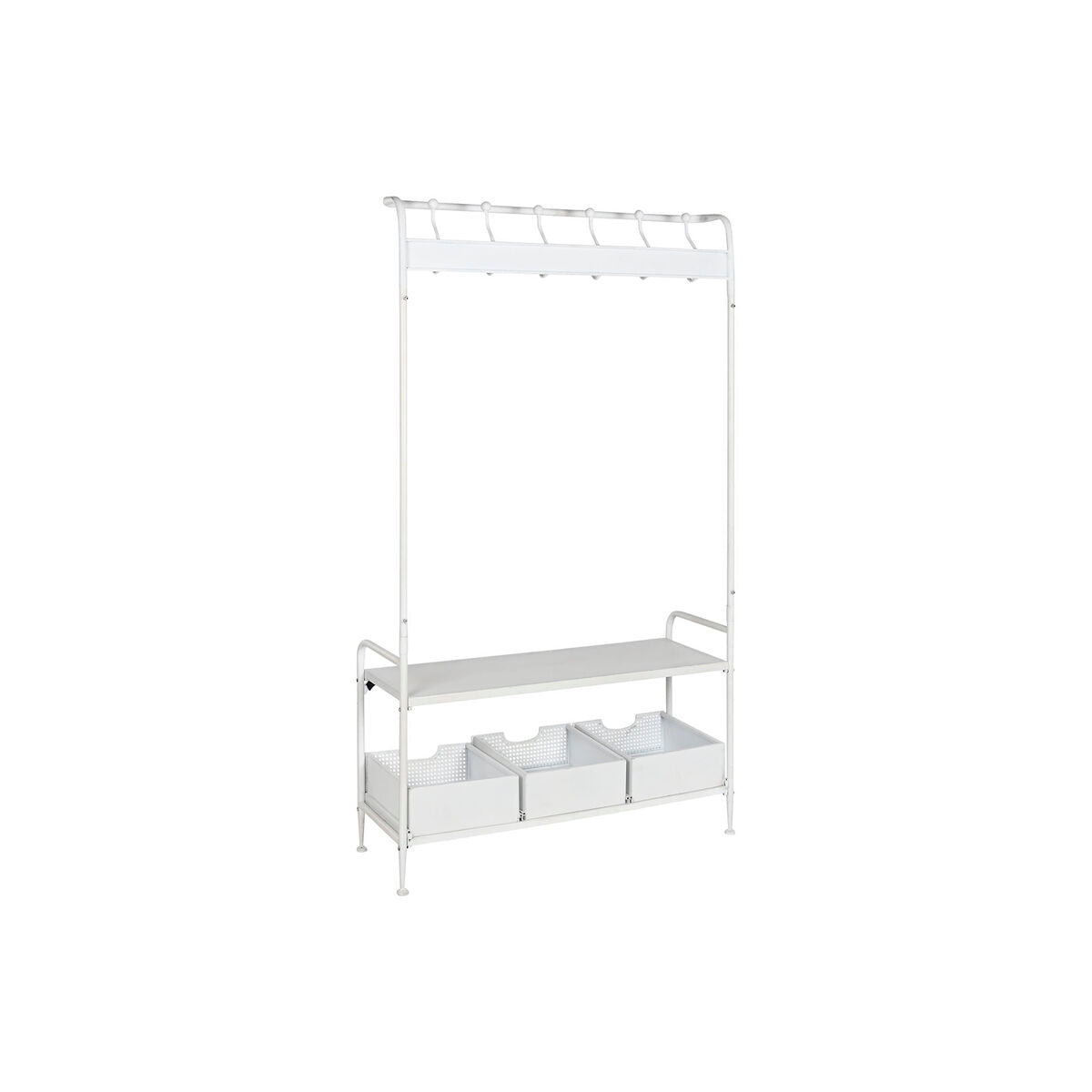 Porte-manteaux avec étagères Home ESPRIT Blanc Métal Loft 110 x 36 x 186 cm