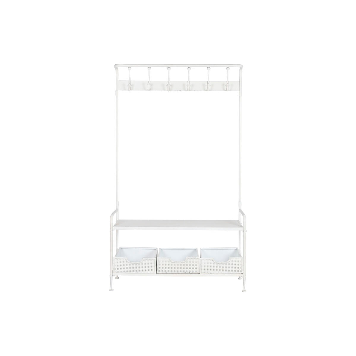 Porte-manteaux avec étagères Home ESPRIT Blanc Métal Loft 110 x 36 x 186 cm