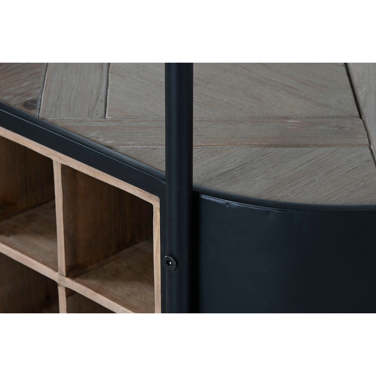 Range Bouteilles Home ESPRIT Noir Naturel Métal Sapin 90 x 36 x 150 cm