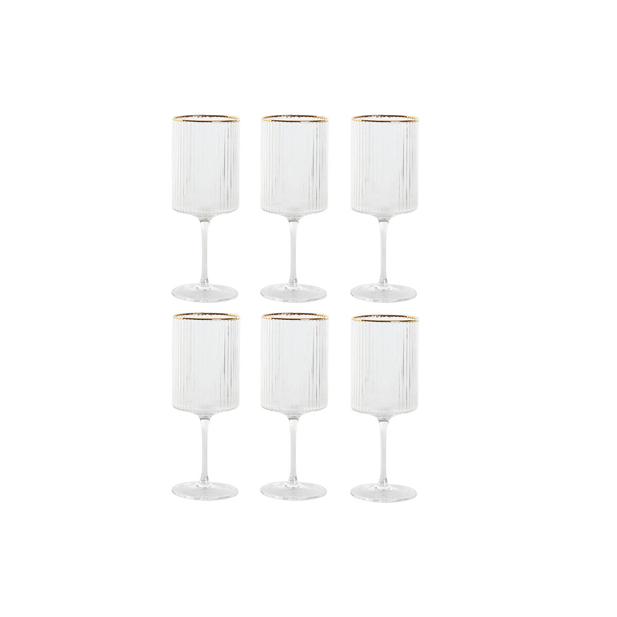 Set de Verres Home ESPRIT Transparent Doré Verre 400 ml (6 Unités)
