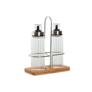 Ensemble salière et poivrier Home ESPRIT Transparent Naturel Bambou Verre 18,5 x 9,3 x 24 cm