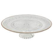 Assiette plate Home ESPRIT Transparent Doré Verre 33 x 33 x 9,4 cm