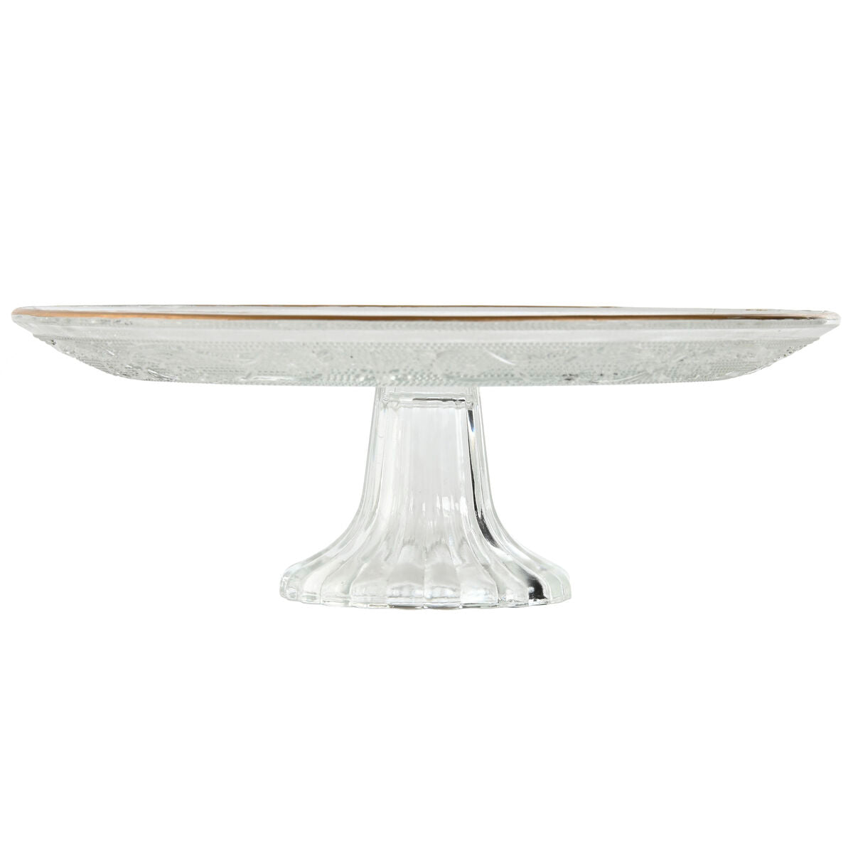 Assiette plate Home ESPRIT Transparent Doré Verre 23 x 23 x 8 cm