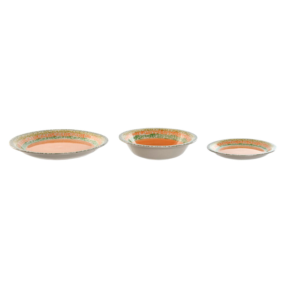 Assiettes Home ESPRIT Orange Grès 27 x 27 x 2 cm 18 Pièces