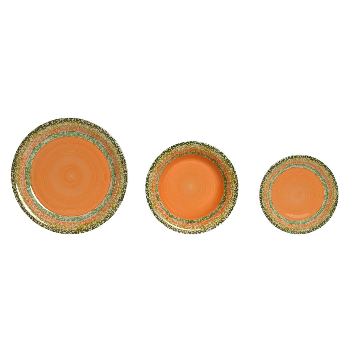 Assiettes Home ESPRIT Orange Grès 27 x 27 x 2 cm 18 Pièces