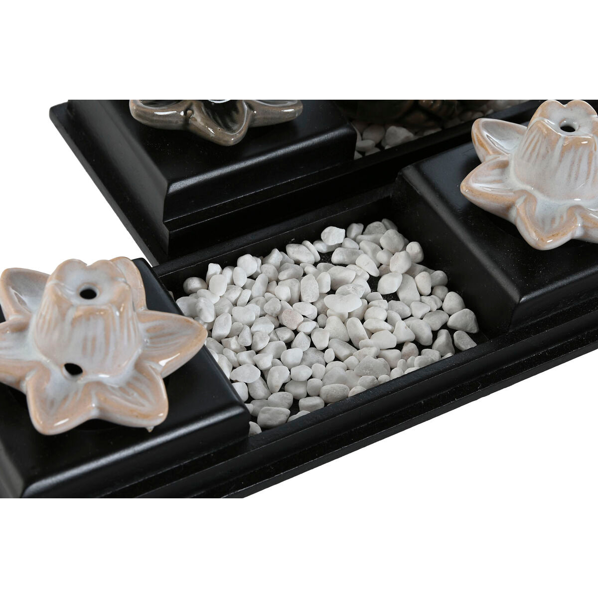 Brûleur d'huiles essentielles Home ESPRIT Céramique Bois MDF Buda 24 x 8 x 14 cm (2 Unités)