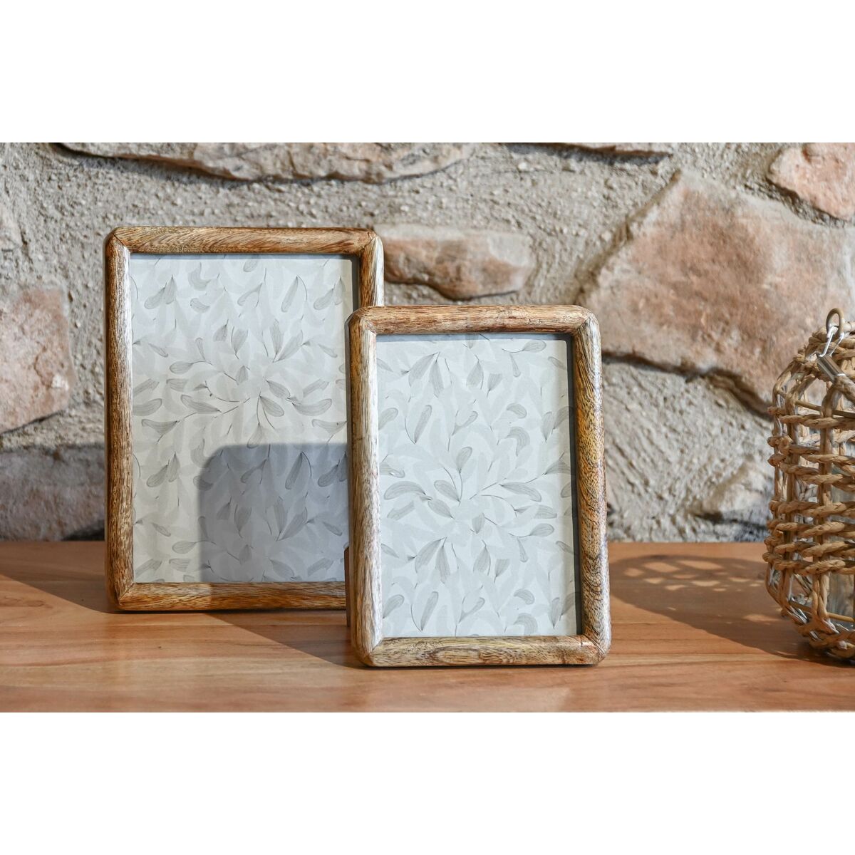 Cadre photo Home ESPRIT Marron Verre Bois de manguier Naturel