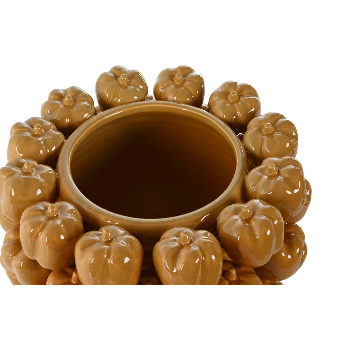 Vase Home ESPRIT Jaune Moutarde Céramique Grès Tropical 30 x 30 x 20 cm