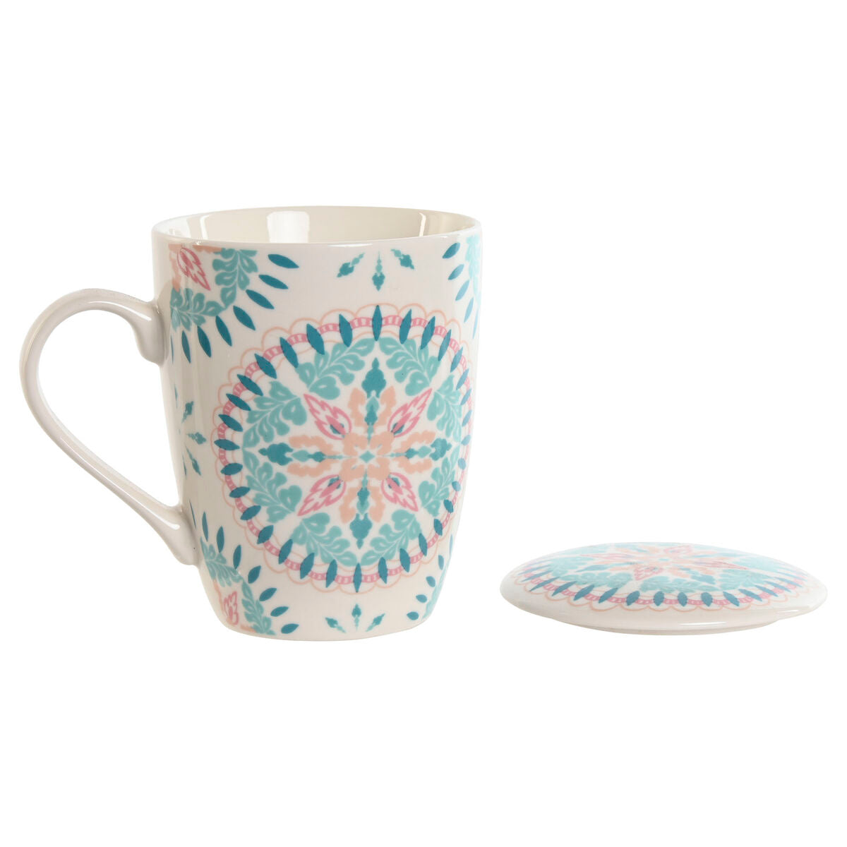 Tasse avec filtre pour infusions Home ESPRIT Bleu Blanc Turquoise méditerranéen 340 ml (2 Unités)